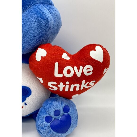 Care Bears Valentine 15” Grumpy Bear Love Stinks Heart Plush Retired Rare - Picture 3 of 7